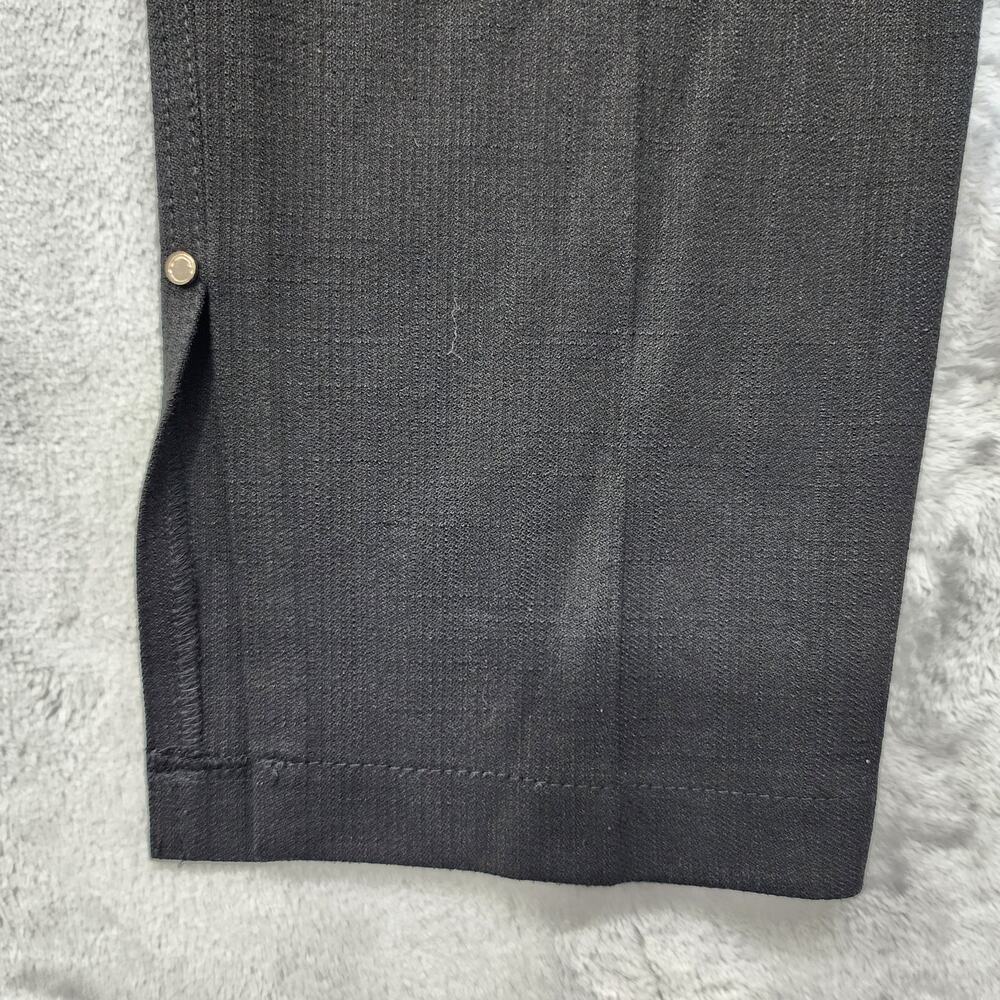 Club Monaco Pants Womens 8 Black Petrah Cropped Split Hem Stretch Preppy Office - Picture 4 of 13